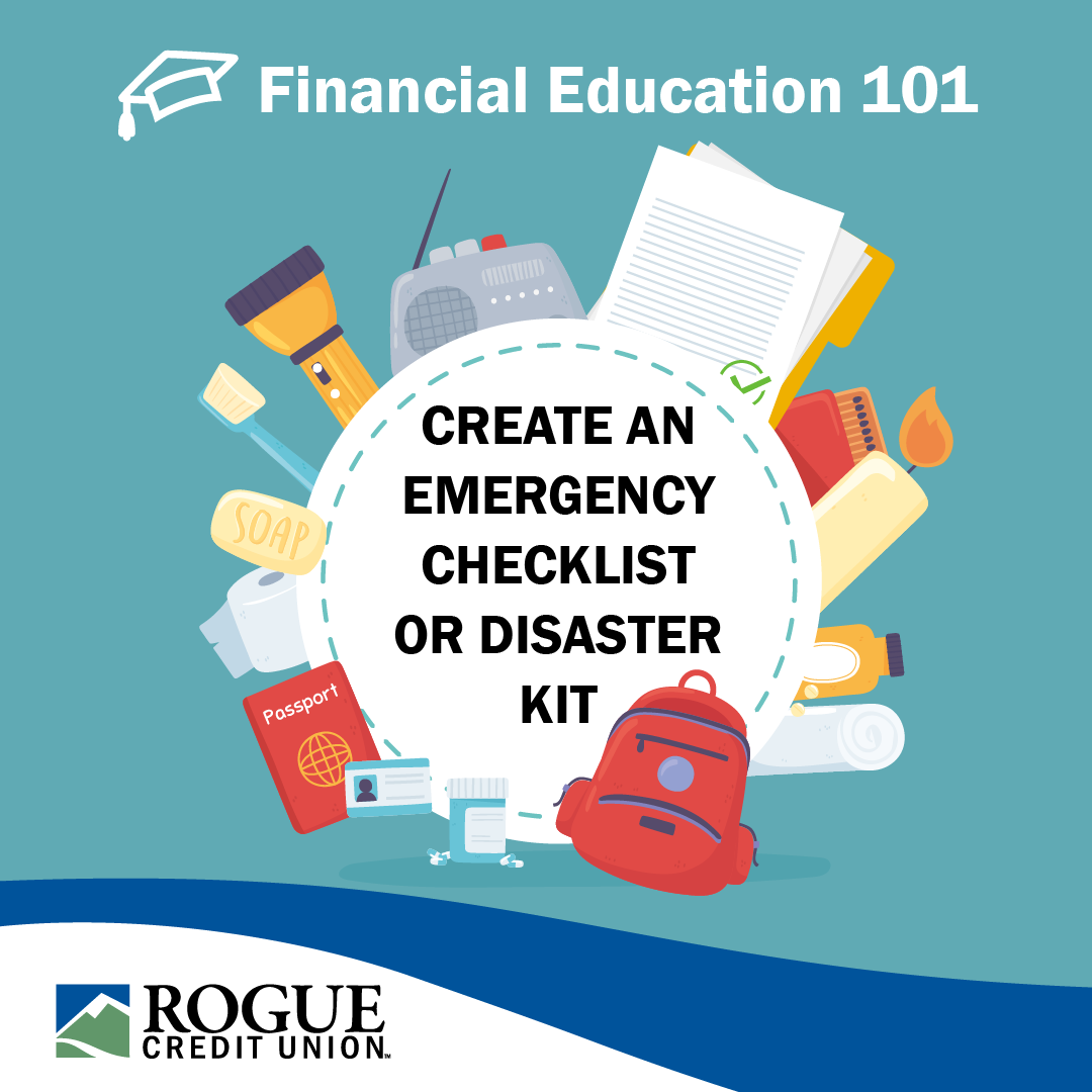 Create an emergency checklist or disaster kit
