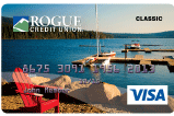 classic credit card lake of the woods design with red chair