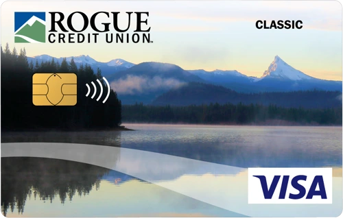 Visa Classic Credit Card featuring scenic artwork of Mt. Thielson with mountain landscape design