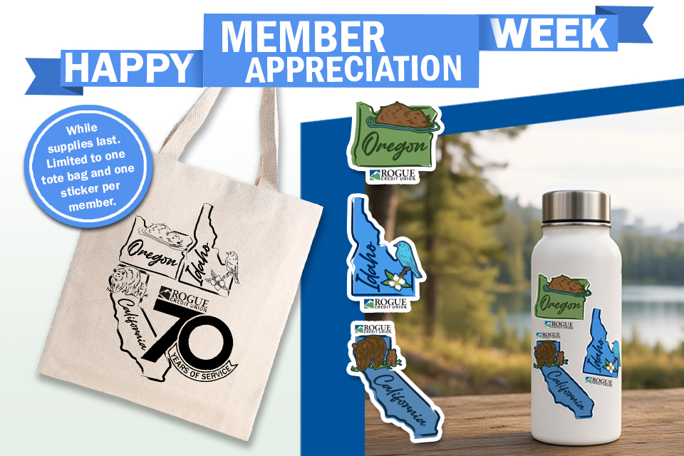 Happy member appreciation week. Score a custom-designed cotton tote bag and sticker pack at your local branch, while supplies last.